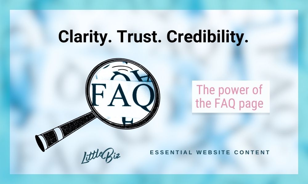 FAQ page website content