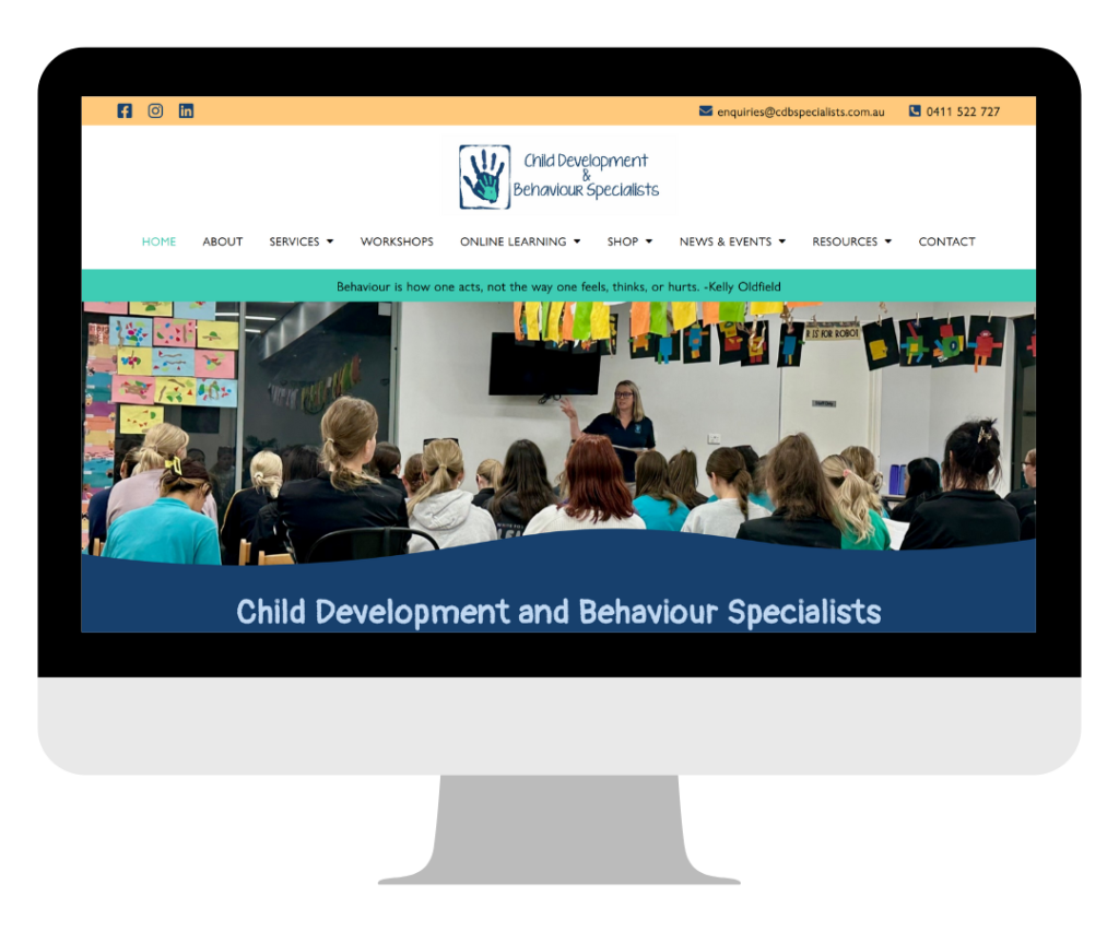 Website Design Portfolio by Little Biz - Child Development & Behaviour Specialists - Full Website Redesign.