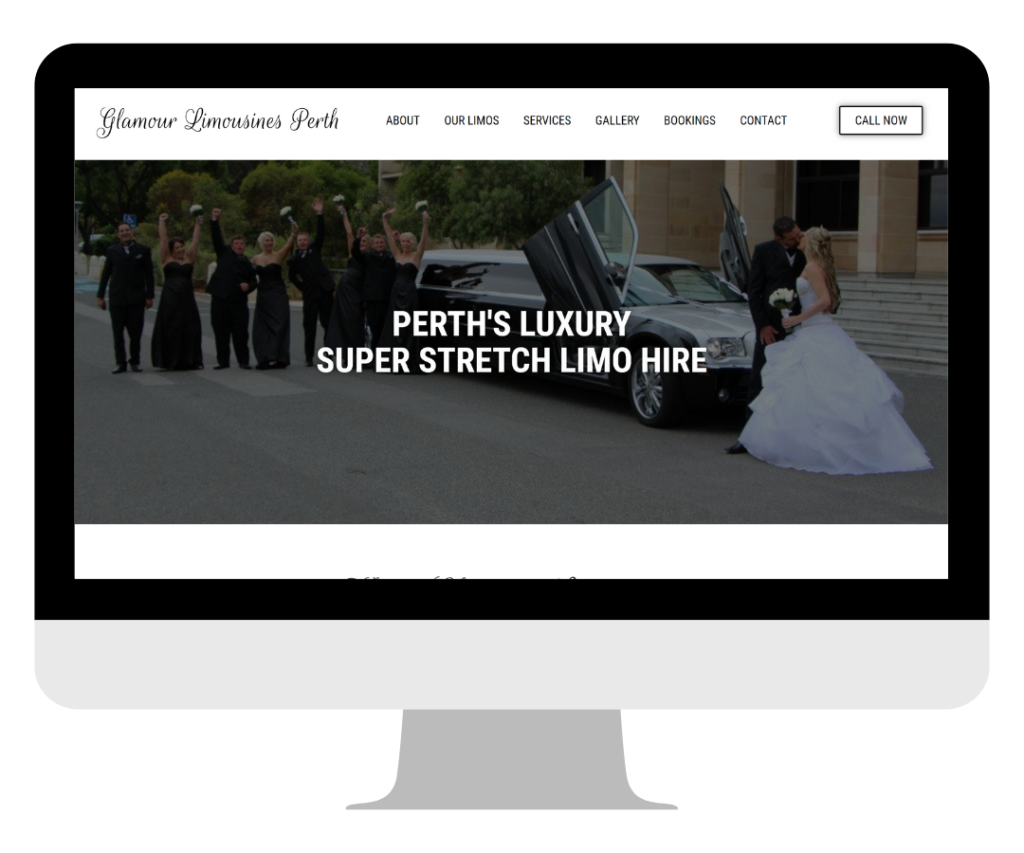 Website Design Portfolio by Little Biz - Glamour Limousines Perth - One Page Website with Gallery.